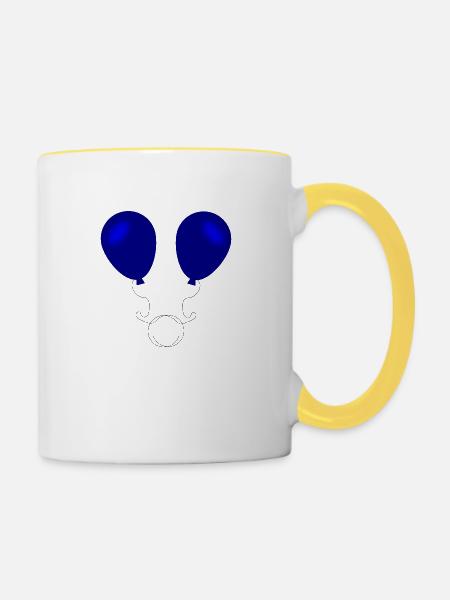 Lufballons Hoffnung - Tasse zweifarbig - Weiß/Gelb