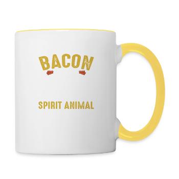 Bacon is my Spirit Animal - Contrasting Mug - white/yellow - Right