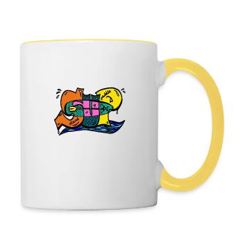 stand up paddle - Tasse zweifarbig - Weiß/Gelb - Rechts