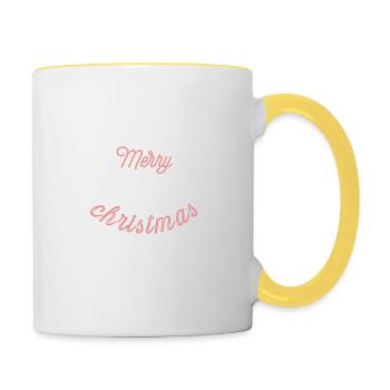 Merry christmas - Tasse zweifarbig - Weiß/Gelb - Rechts