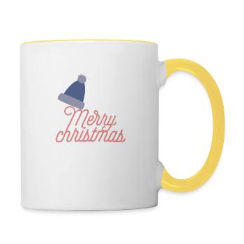 Merry christmas - Tasse zweifarbig - Weiß/Gelb - Rechts