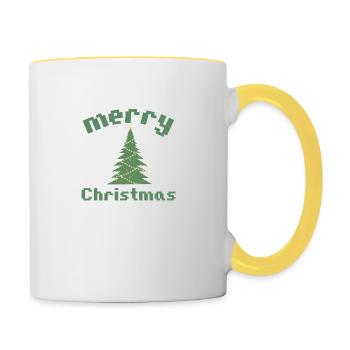Merry christmas - Tasse zweifarbig - Weiß/Gelb - Rechts