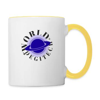 World degitech design tshirt - Mug contrasté - blanc/jaune - Droite