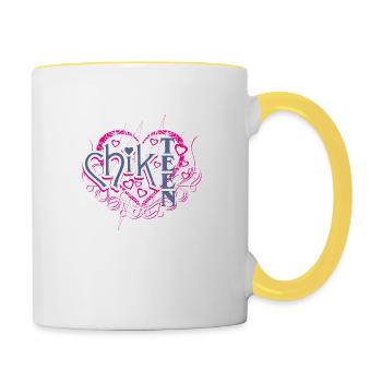 chik teen - Mug contrasté - blanc/jaune - Droite