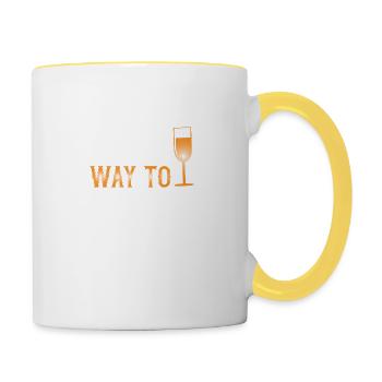 Which Way to the Wine - Tasse zweifarbig - Weiß/Gelb - Rechts