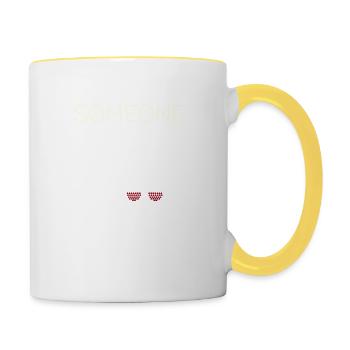 Bitte jemand 9 Wein Wein anrufen - Tasse zweifarbig - Weiß/Gelb - Rechts