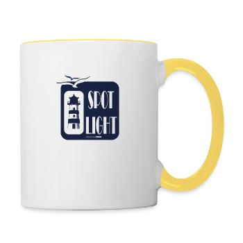 Cool Lighthouse Motif Sea Coast Beach Gift - Contrasting Mug - white/yellow - Right