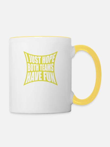 Both Teams Have Fun - Tasse zweifarbig - Weiß/Gelb
