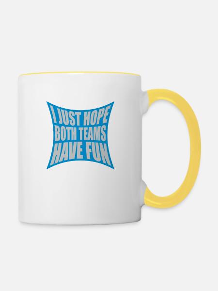 Both Teams Have Fun - Tasse zweifarbig - Weiß/Gelb