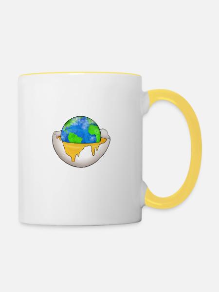 Überfluss - Tasse zweifarbig - Weiß/Gelb