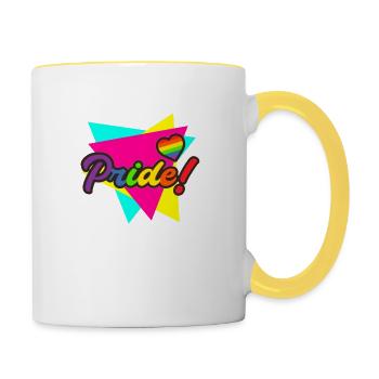 Fierté gaie - Mug contrasté - blanc/jaune - Droite