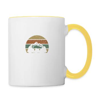 Ich liebe es, draußen zu pinkeln - Tasse zweifarbig - Weiß/Gelb - Rechts