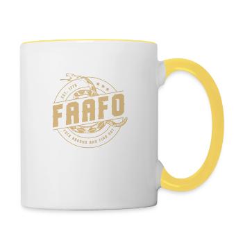 FAAFO - Tasse zweifarbig - Weiß/Gelb - Rechts