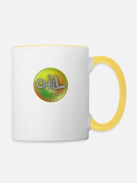 CHILL - Tasse zweifarbig - Weiß/Gelb