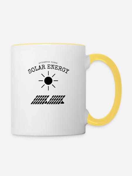 Solar Energy Authentic Power - Tasse zweifarbig - Weiß/Gelb