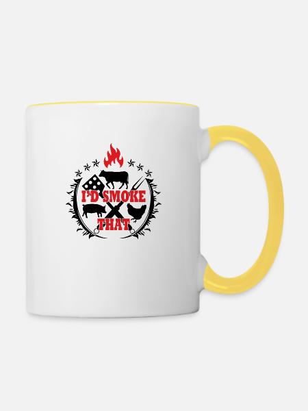 I´d Smoke That - Tasse zweifarbig - Weiß/Gelb