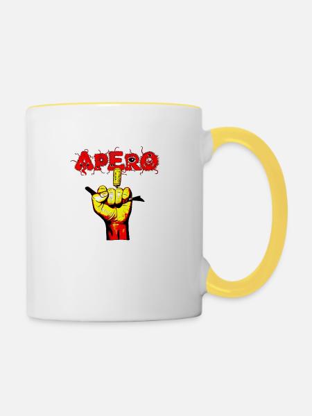 APERO MAIN BAD BOY - Tasse zweifarbig - Weiß/Gelb