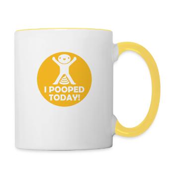I pooped today quote - Contrasting Mug - white/yellow - Right