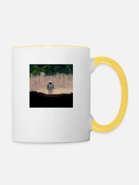 Lonely Voyager 002 - Tasse zweifarbig - Weiß/Gelb