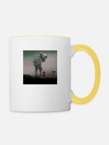 Lonely Voyager 026 - Tasse zweifarbig - Weiß/Gelb