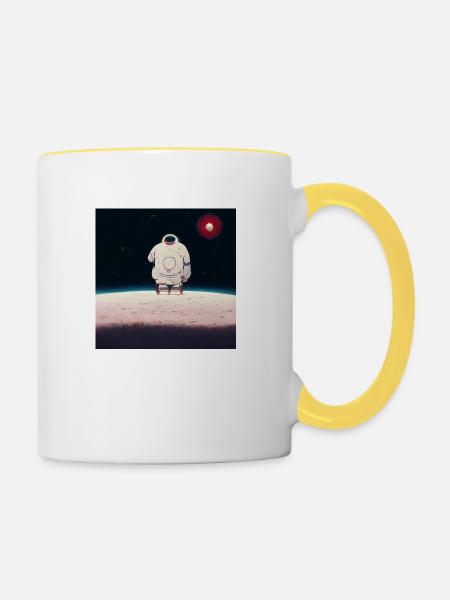 Lonely Voyager 025 - Tasse zweifarbig - Weiß/Gelb