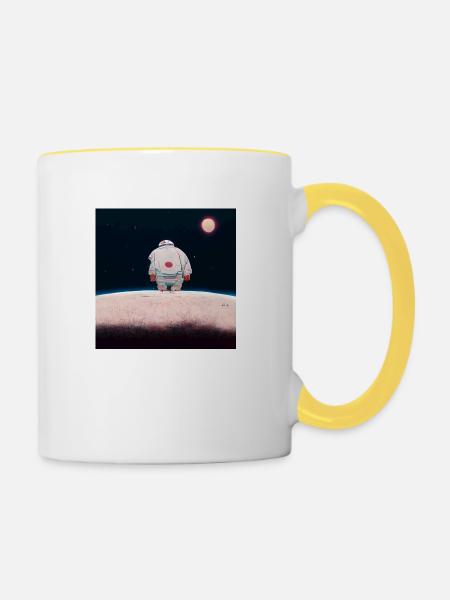 Lonely Voyager 022 - Tasse zweifarbig - Weiß/Gelb