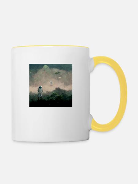 Lonely Voyager 019 - Tasse zweifarbig - Weiß/Gelb