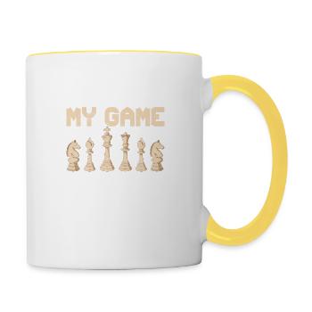 I Paused My Game To Be Here Chess Board Chess Pla - Tasse zweifarbig - Weiß/Gelb - Rechts