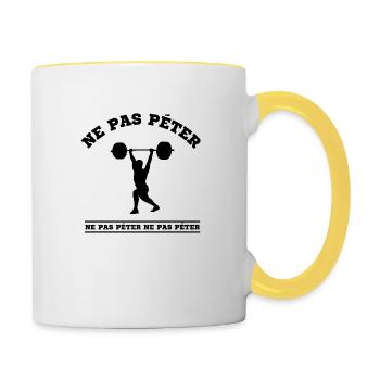 ne pas péter - Mug contrasté - blanc/jaune - Droite
