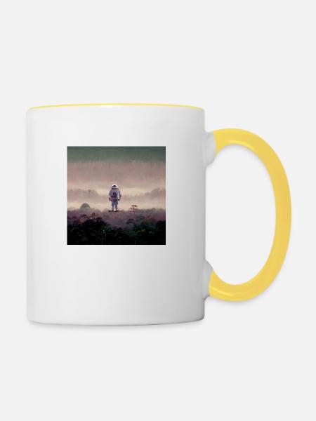 Lonely Voyager 073 - Tasse zweifarbig - Weiß/Gelb