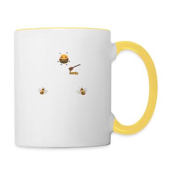 Mom of the Bee - Day Girl - Contrasting Mug - white/yellow - Right