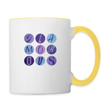 Glamorous dots - Tasse zweifarbig - Weiß/Gelb - Rechts