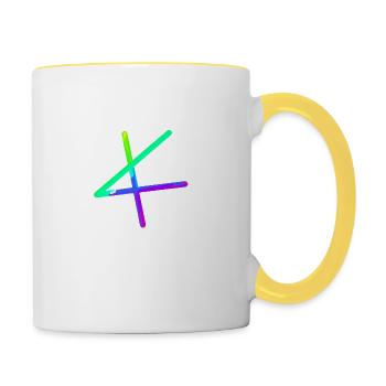 Alpha | Symbol | griechisches Alphabet - Tasse zweifarbig - Weiß/Gelb - Rechts