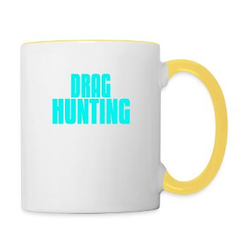 La chasse aux dragsters me rend heureux toi, pas tellement - Mug contrasté - blanc/jaune - Droite