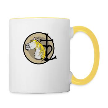 Camargue-Pferd - Tasse zweifarbig - Weiß/Gelb - Rechts