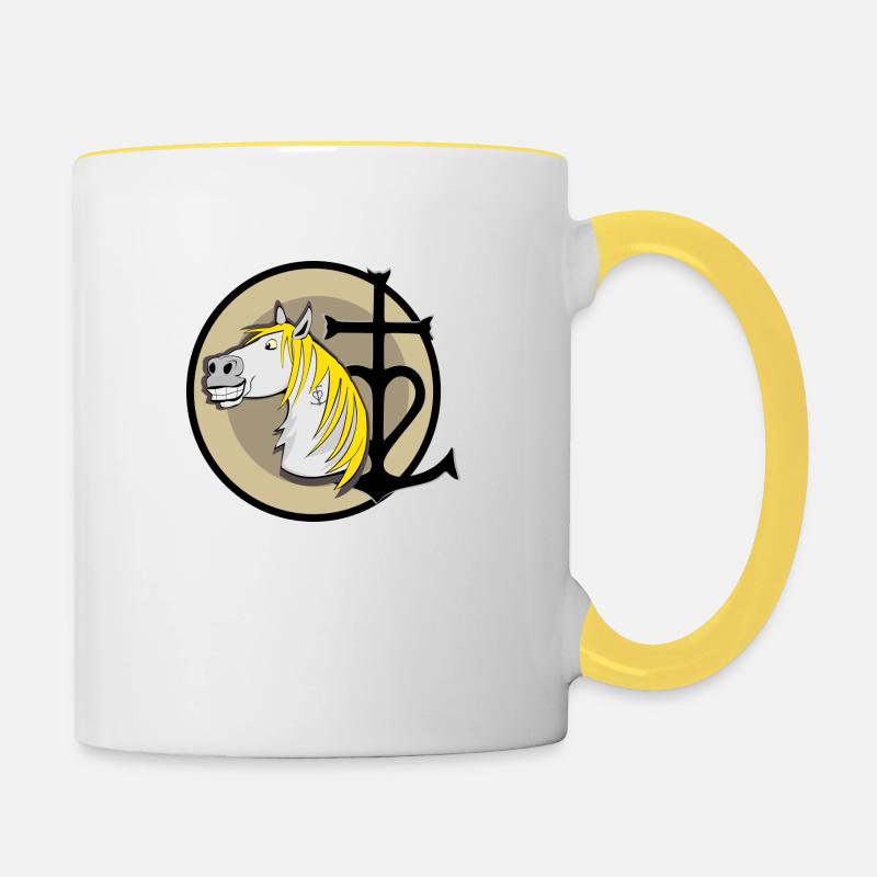Cheval Camargue - Mug contrasté - blanc/jaune