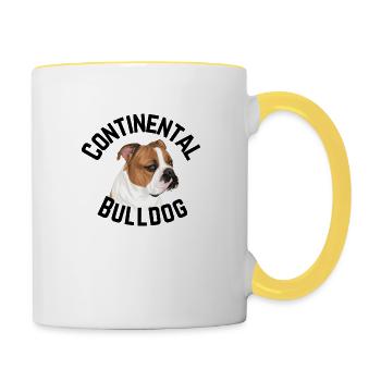 Continental Bulldog - Tasse zweifarbig - Weiß/Gelb - Rechts