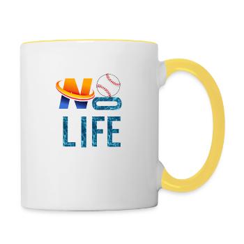 NO baseball ,No life - Contrasting Mug - white/yellow - Right