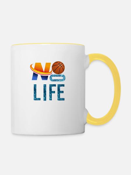 KEIN KORB, KEIN LEBEN - Tasse zweifarbig - Weiß/Gelb