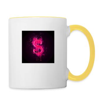 dollar symbole de la monnaie américain - Mug contrasté - blanc/jaune - Droite