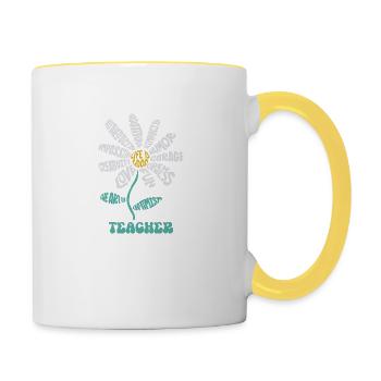 Life Is Good The Art Of Optimism Teacher - Contrasting Mug - white/yellow - Right