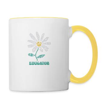 Life Is Good The Art Of Optimism Educator - Contrasting Mug - white/yellow - Right