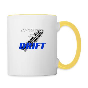 J’peux pas j’ai drift - Mug contrasté - blanc/jaune - Droite