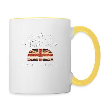 My Wife Is British Nothing Scares Me - Mug contrasté - blanc/jaune - Droite