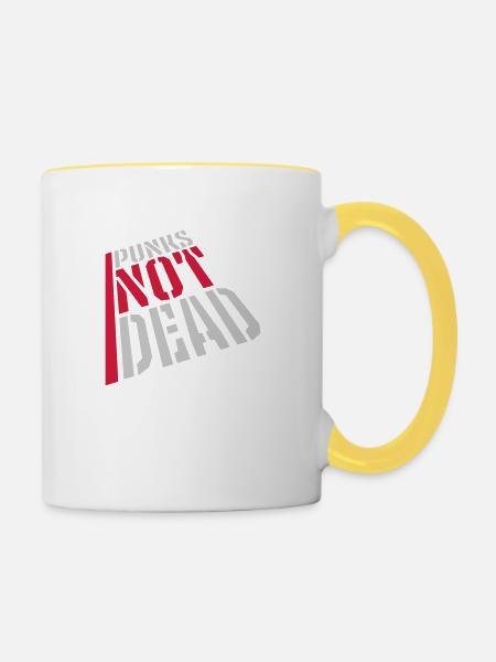 punks not dead Zitat - Tasse zweifarbig - Weiß/Gelb