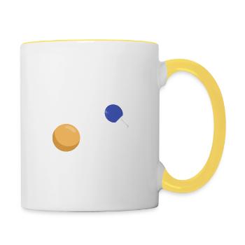 tu viens d'être servi idée cadeau ping pong - Mug contrasté - blanc/jaune - Droite