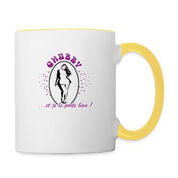 chubby-femme ronde - Mug contrasté - blanc/jaune - Droite