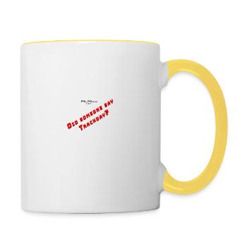 Did someone say Track day? - Contrasting Mug - white/yellow - Right
