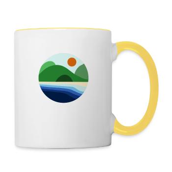 Vibrations de l’Islande - Mug contrasté - blanc/jaune - Droite