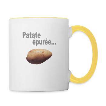 PURE ET SIMPLE © (design protégé par copyright) - Mug contrasté - blanc/jaune - Droite
